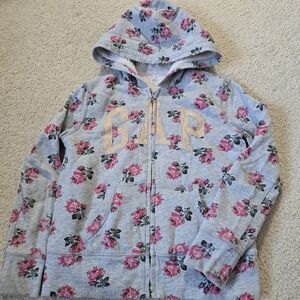 GAP Kids GIRLS SIZE 10 Floral Gray Jacket